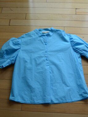 Stark x Blue Puff Sleeve Blouse Size L